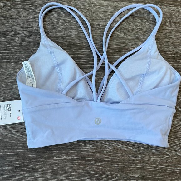 NWT Lululemon Pushing Limits Bra Pastel Blue Size 4 | Strappy Sports Bra - Picture 2 of 3